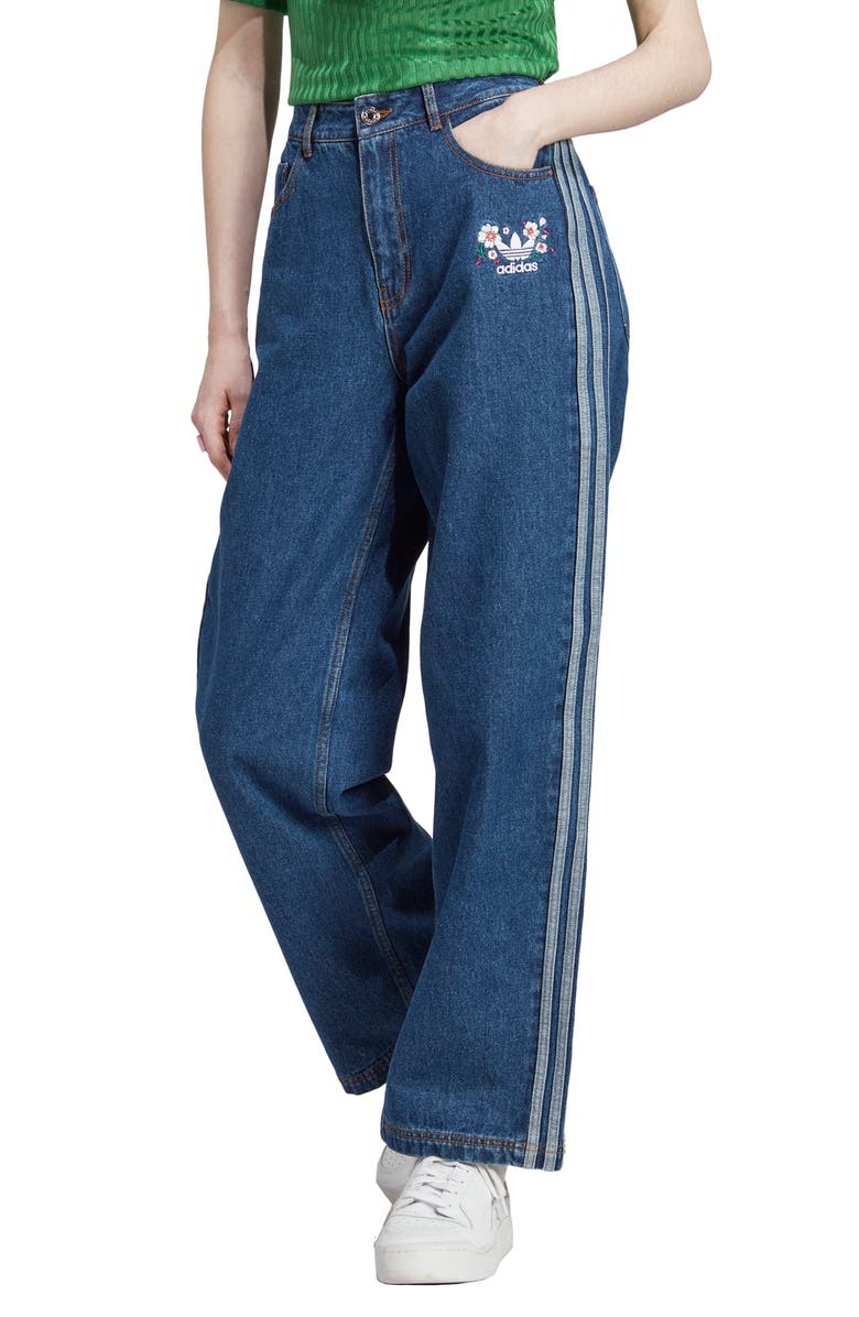 adidas Originals x Naomi Otsu 3-Stripes Jeans, Main, color, 