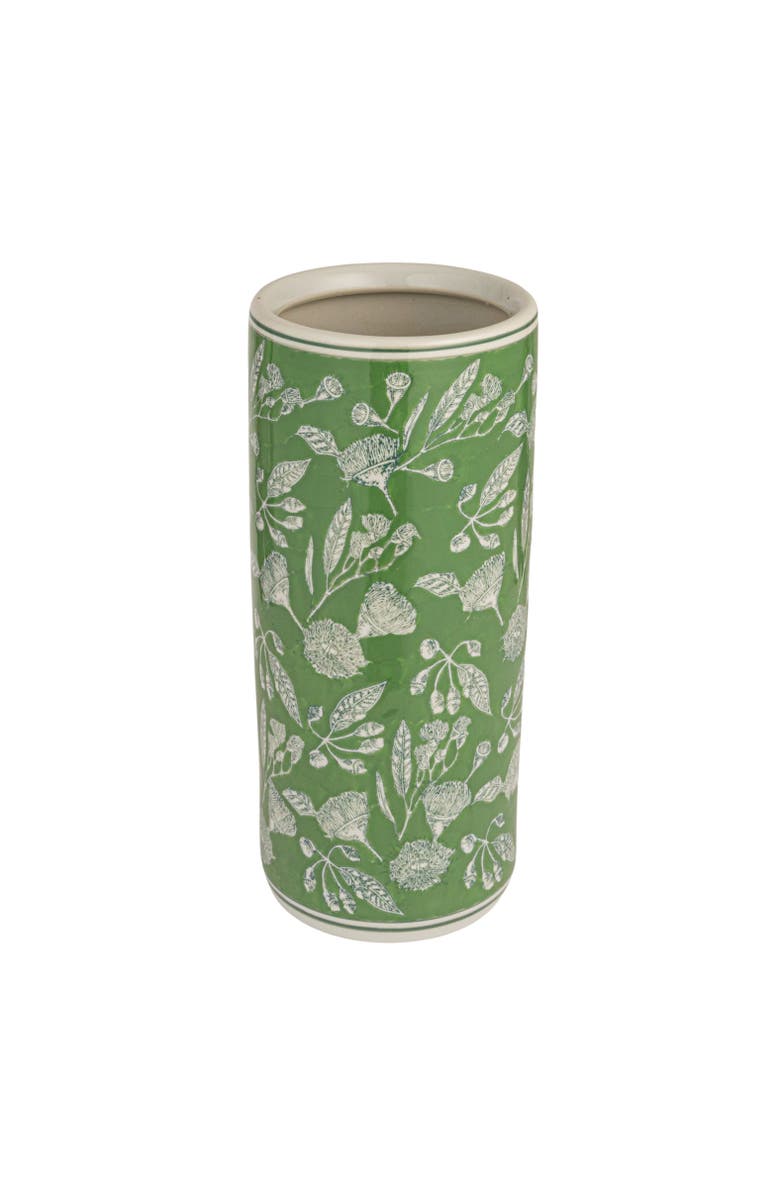 Storied Home Green Ceramic Umbrella Stand, Main, color, Green