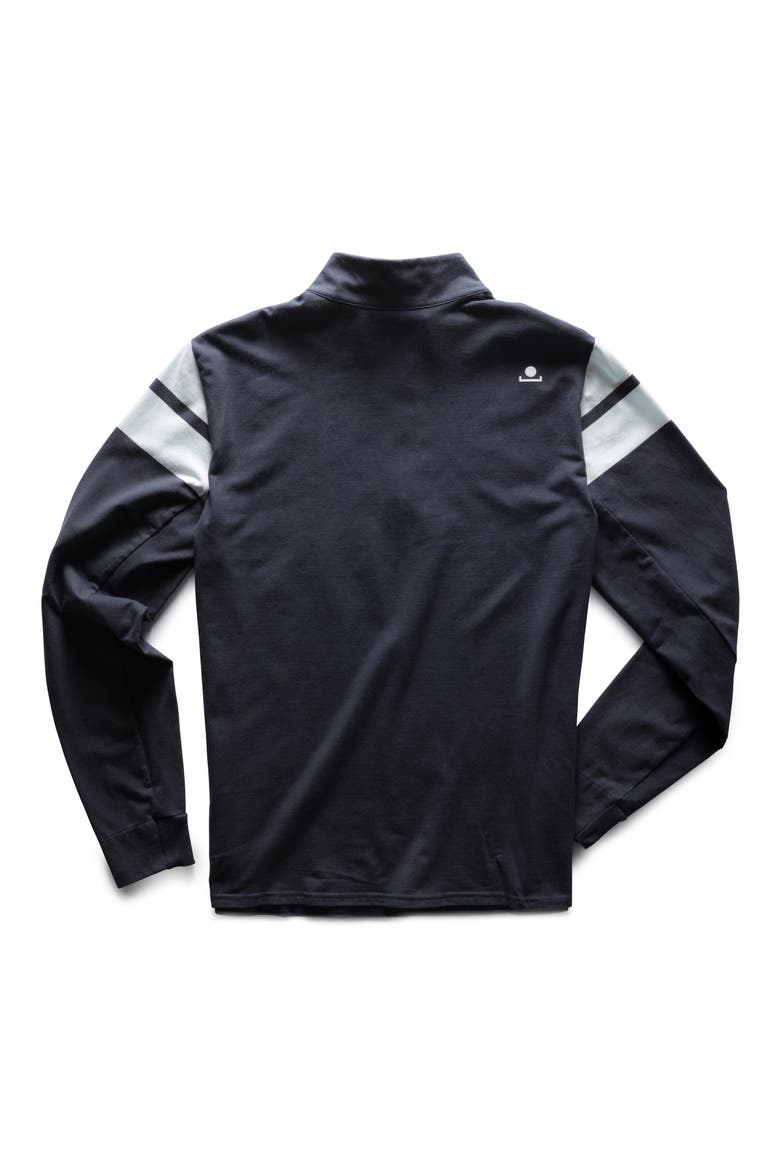 Colton Stretch Organic Cotton Quarter Zip Pullover, Alternate, color, BLUE GRAPHITE/ SNOW WHITE