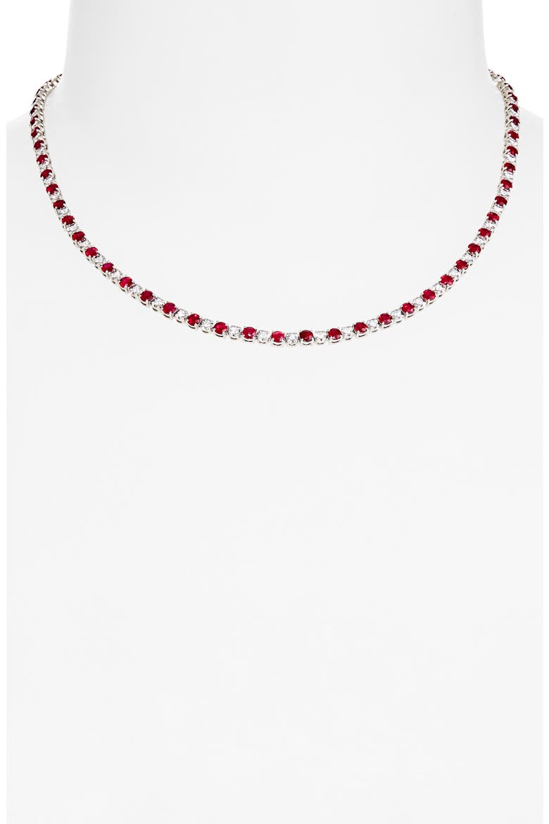 Ruby & Diamond Eternity Necklace, Alternate, color, WHITE GOLD/ RUBY/ DIAMOND
