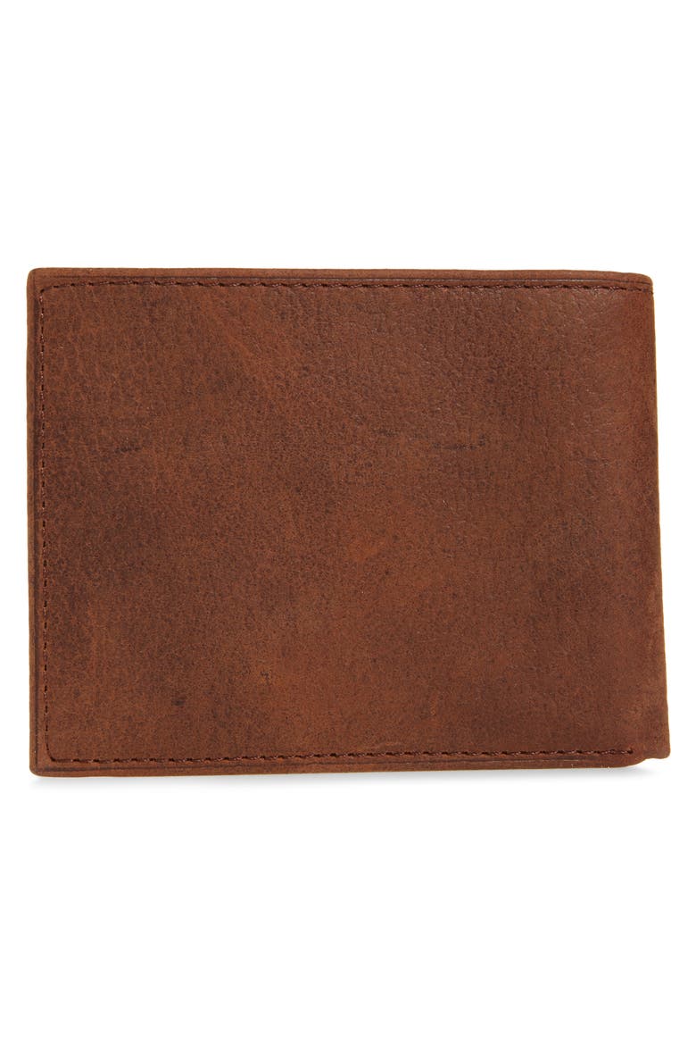 Leather Slimfold Wallet, Alternate, color, WHISKEY MILLED LEATHER
