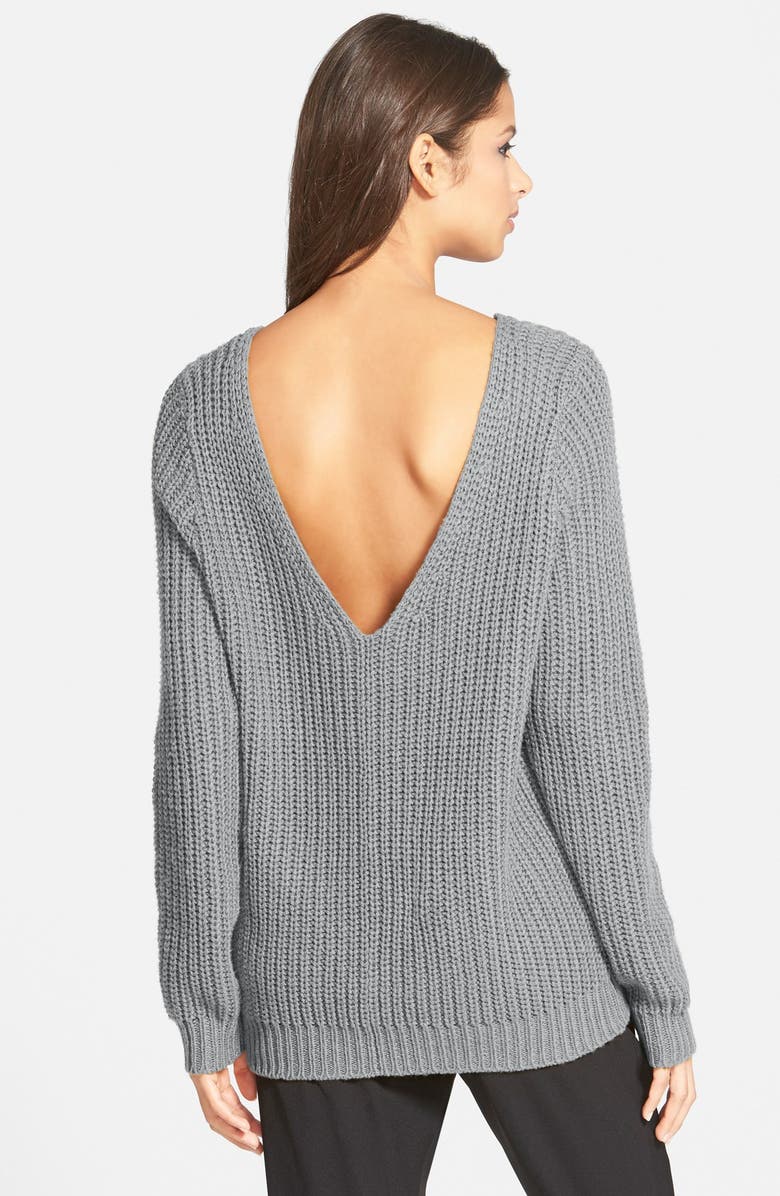 Leith Shaker Stitch V-Back Sweater, Main, color, 