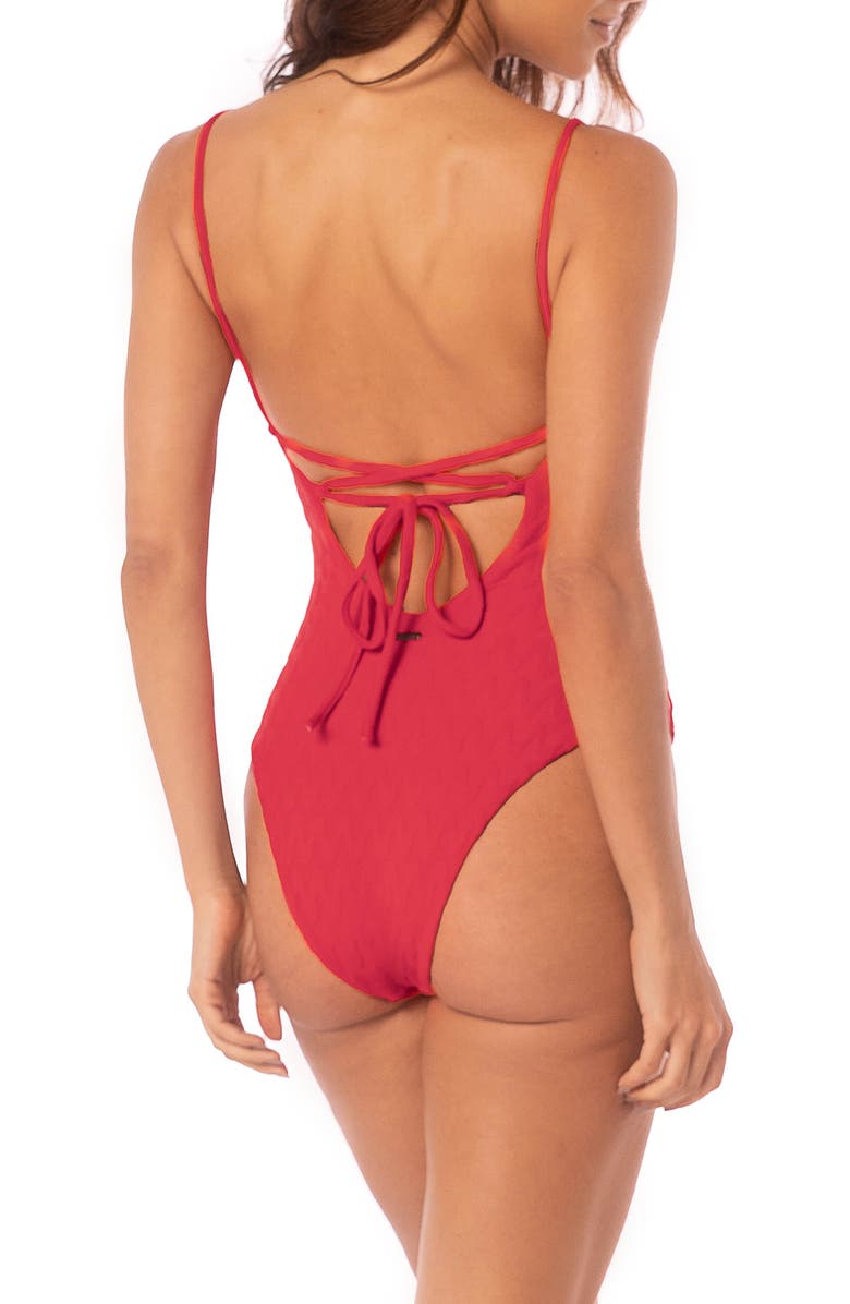 Maaji Apple Red Celine Reversible Underwire One-Piece Swimsuit, Alternate, color,