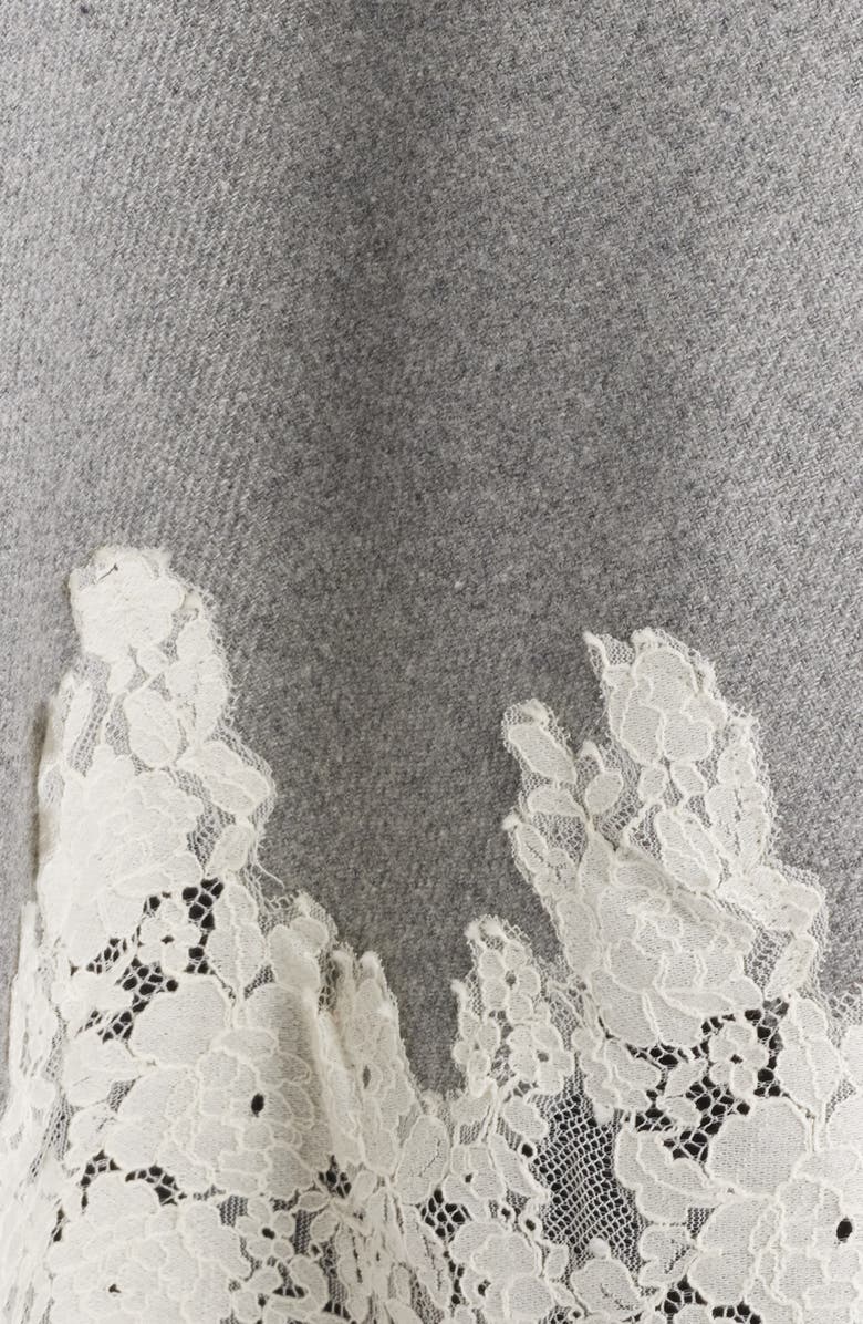 LoveShackFancy Teddi Lace Detail Minidress, Alternate, color, Grey Melange