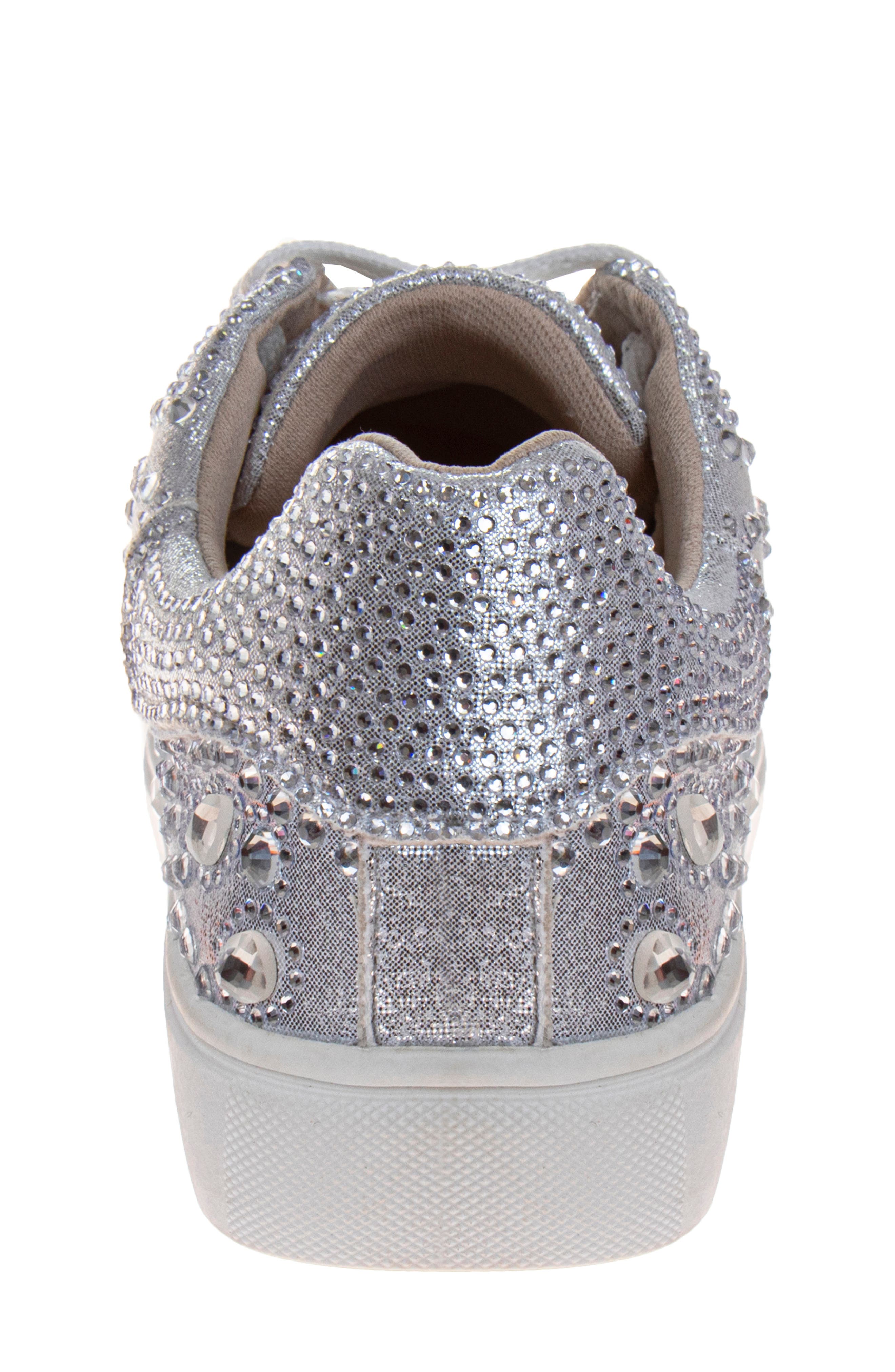 BADGLEY MISCHKA Kids
 Glitzy Sneaker, Alternate, color, Silver