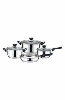 J AND V TEXTILES 7-Piece Stainless Steel Cookware Set