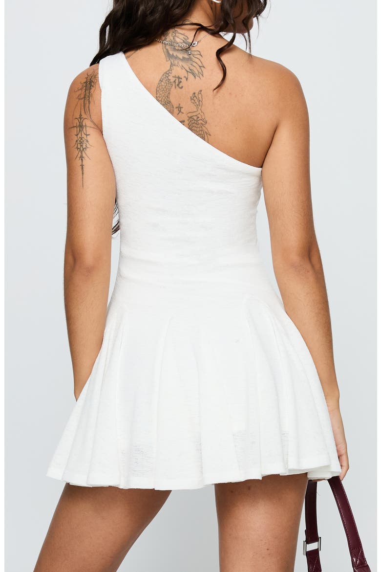 Writing Vows One-Shoulder Minidress, Alternate, color, WHITE