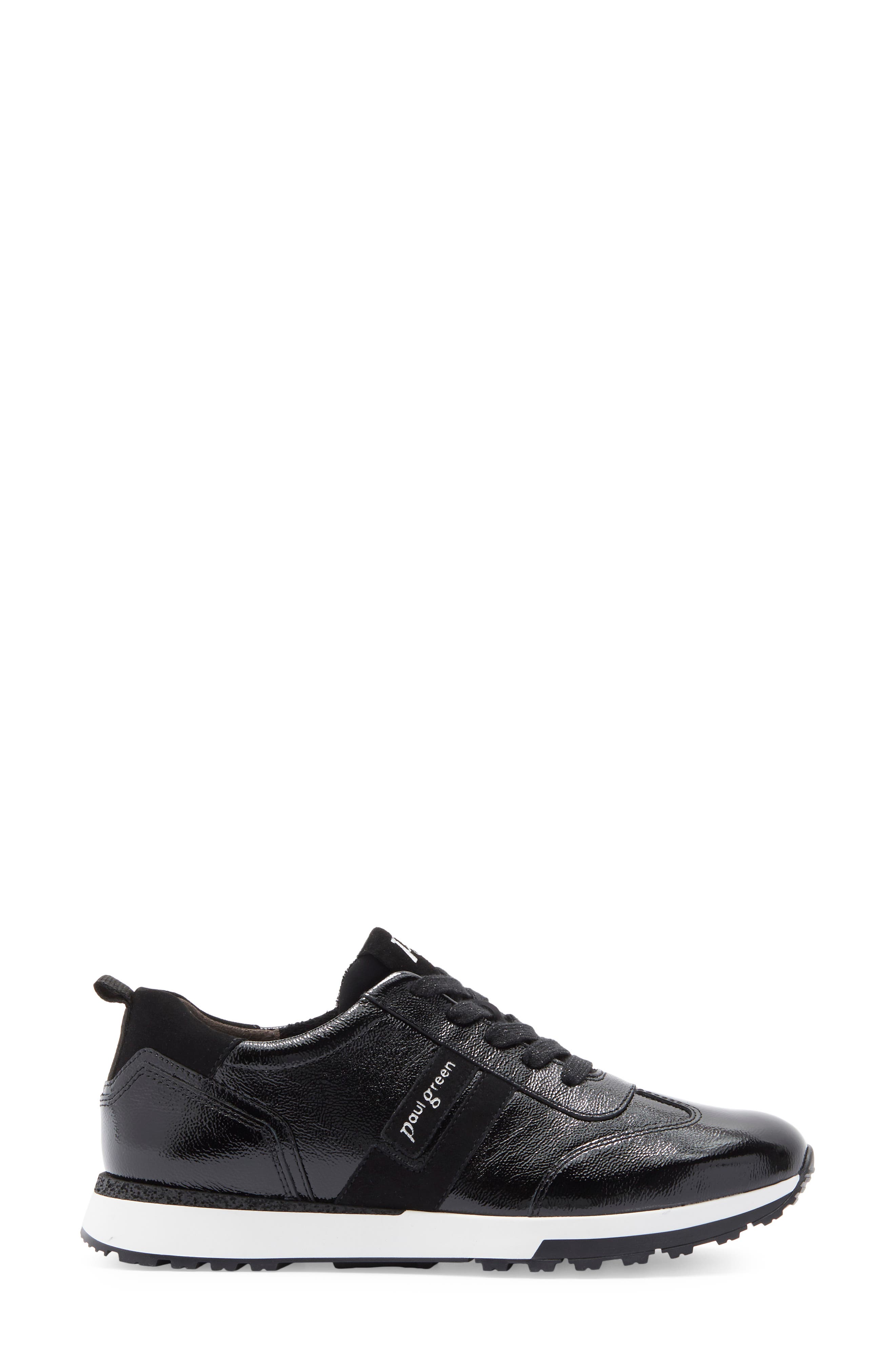 Paul Green Carrie Sneaker, Alternate, color, Black Crinkled Patent Combo