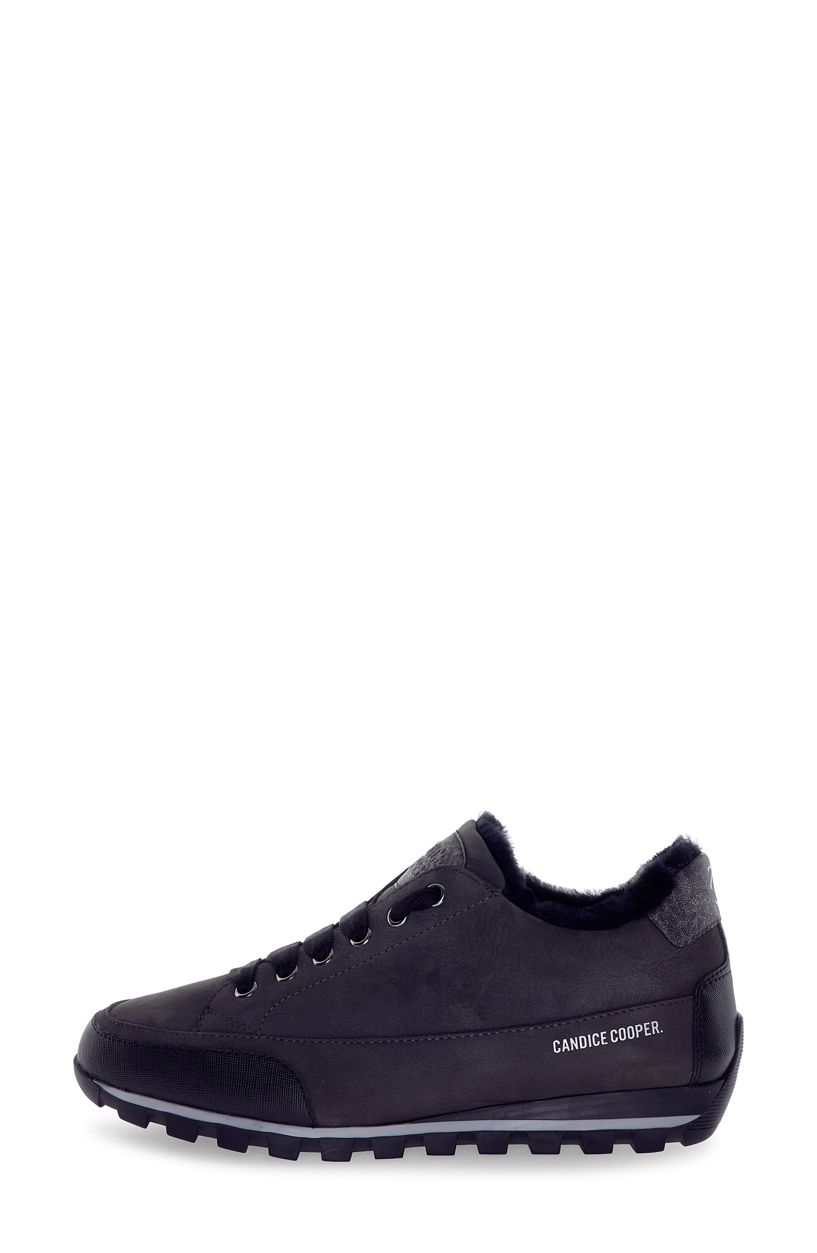 Candice Cooper Runlo Genuine Shearling Lined Waterproof Sneaker, Alternate, color, Black Anthracite