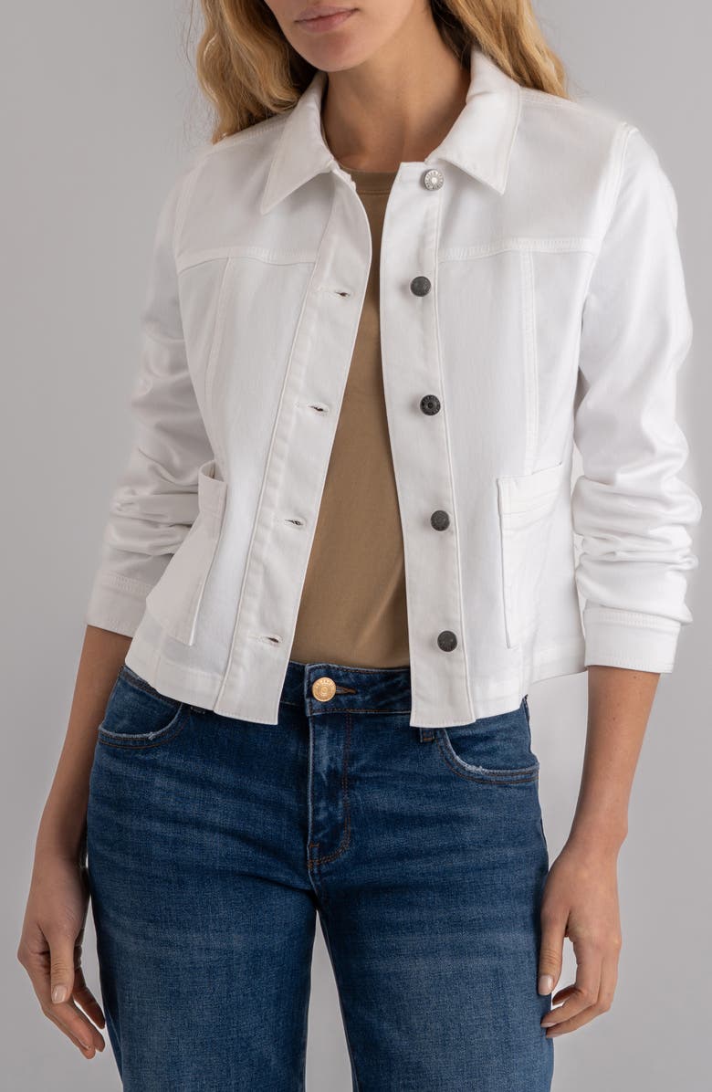 KUT from the Kloth Matilda Denim Crop Trucker Jacket, Main, color, 