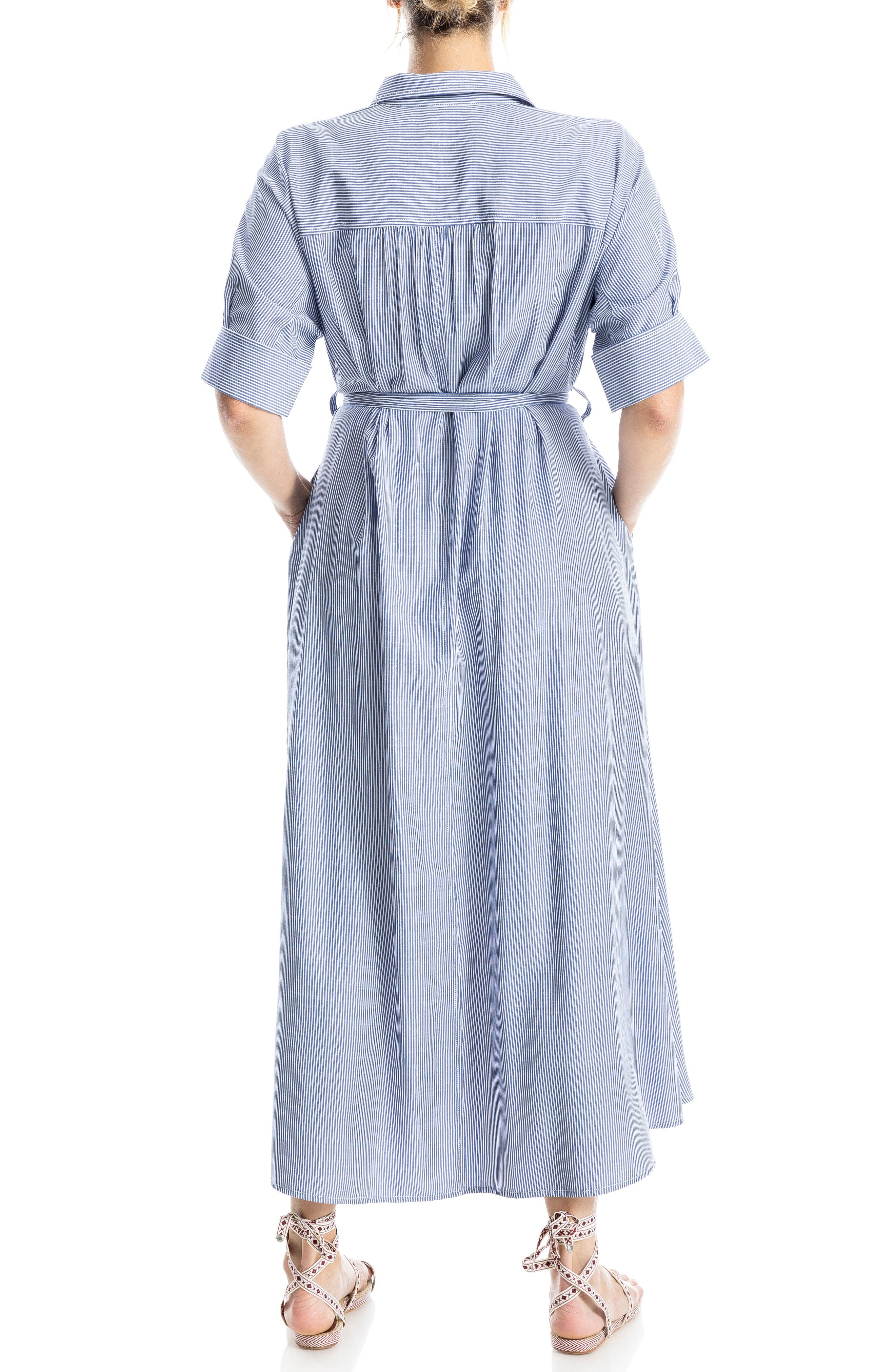 Stripe Short Sleeve Maxi Shirtdress - image 4