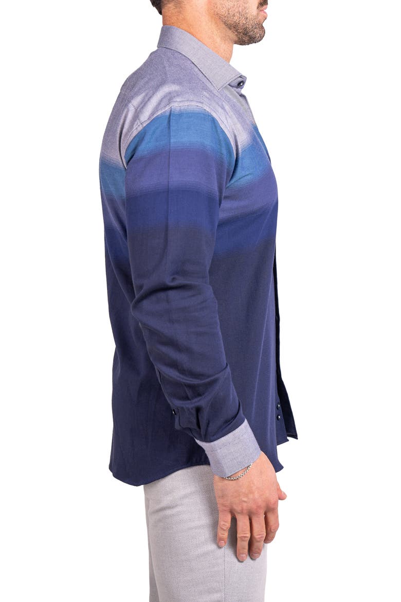Fibonacci Ascension Contemporary Fit Button-Up Shirt, Alternate, color, BLUE