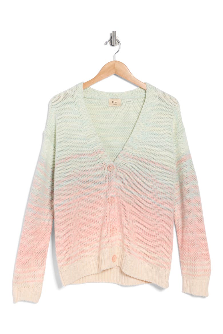 Ombré Cardigan, Alternate, color, PINK GREEN