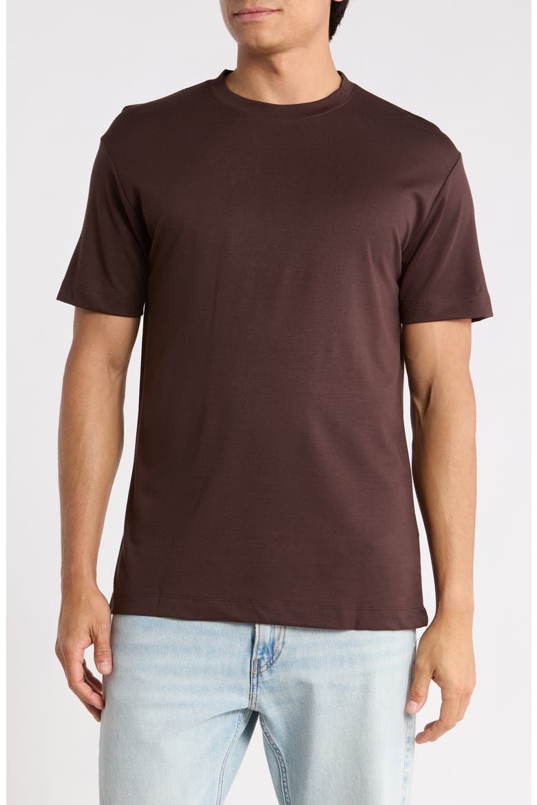 Premium Solid Dressy T-Shirt, Main, color, BROWN