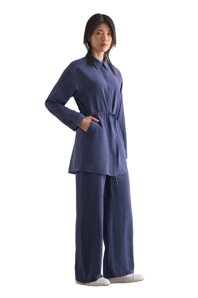 Light Weight Cinch Waist Tunic, Alternate, color, Indigo
