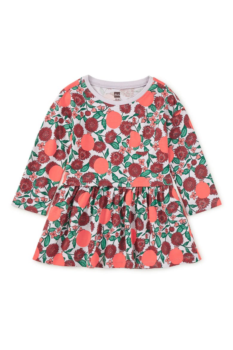 Printed Pocket Play Dress, Alternate, color, Persimmon Dot Floral