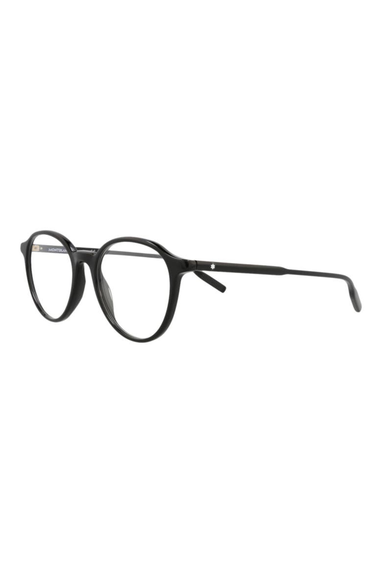 52mm Round Optical Glasses, Alternate, color, BLACK TRANSPARENT