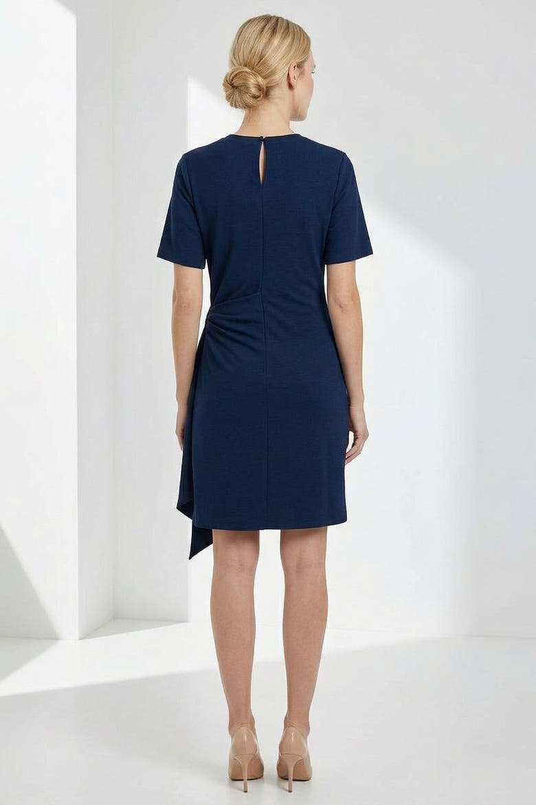 Velvet Crew Neck Mini Knit  Dress, Alternate, color, Navy