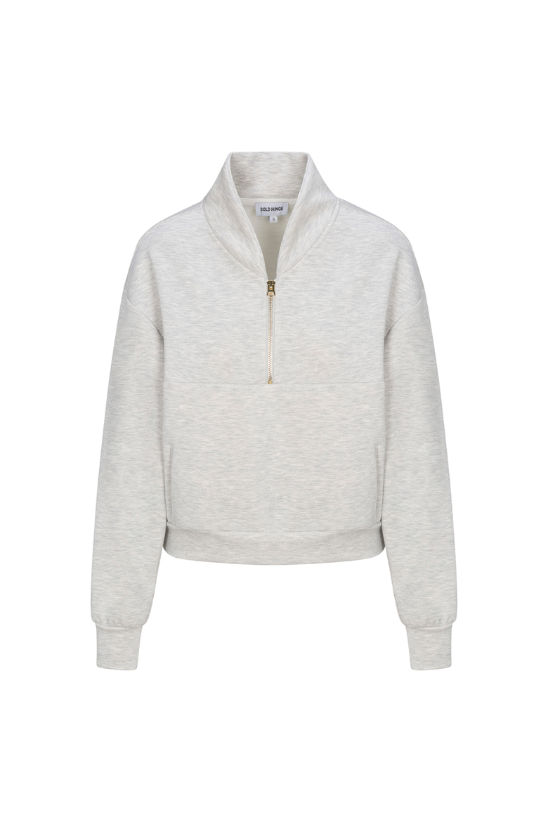 LuxeSoft Lounge Quarter Zip, Alternate, color, Heather Grey