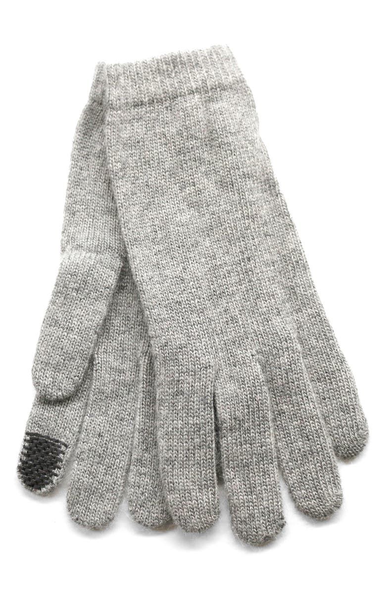 Portolano Wool Blend Gloves, Main, color, Lt Grey