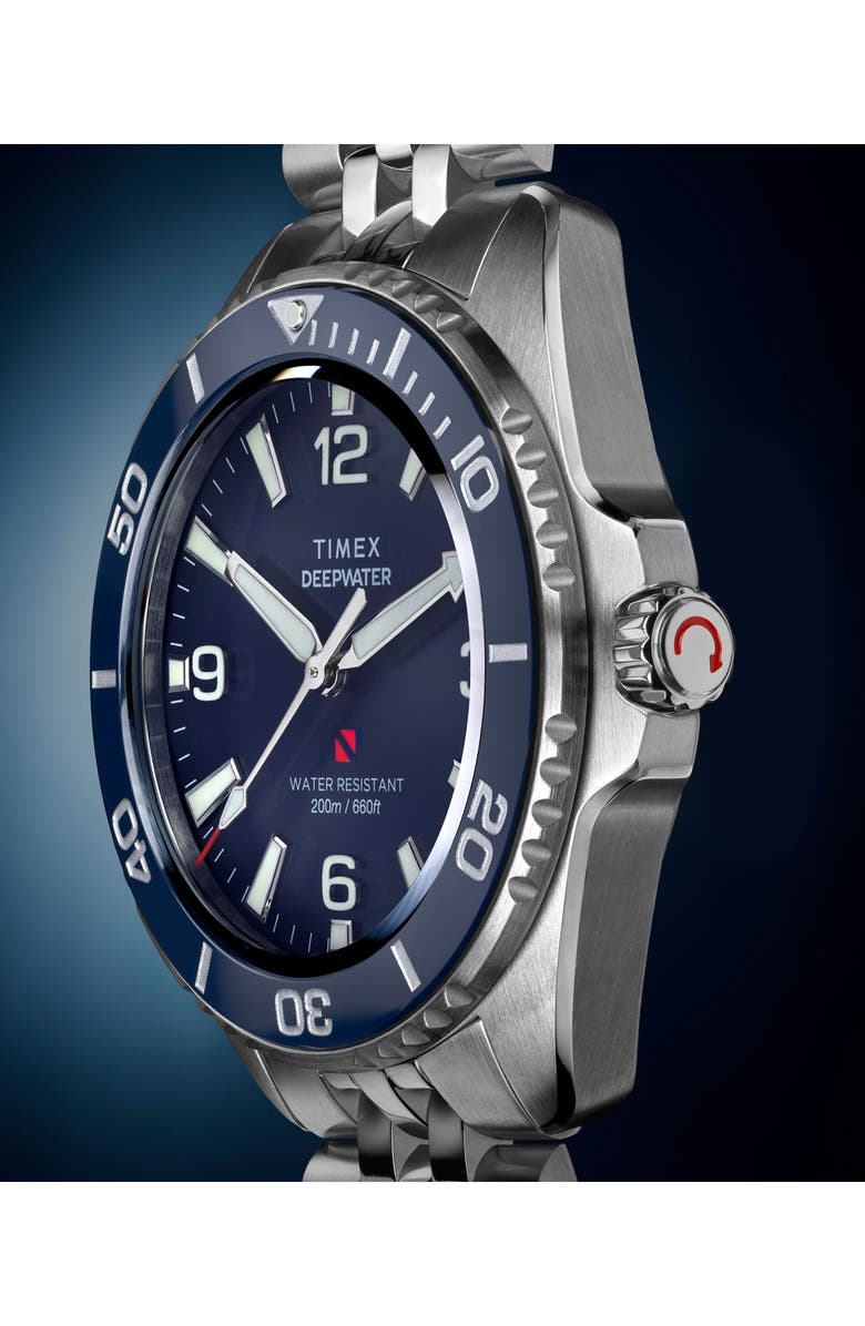 Timex<sup>®</sup> Deepwater Arctic 200 Bracelet Watch, 40.5mm, Alternate, color, Silver-Tone