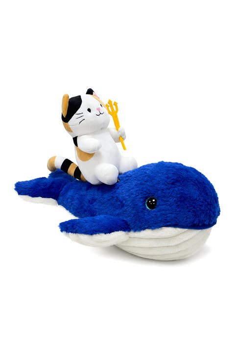Pawseidon Cat Riding Whale Plush Toy