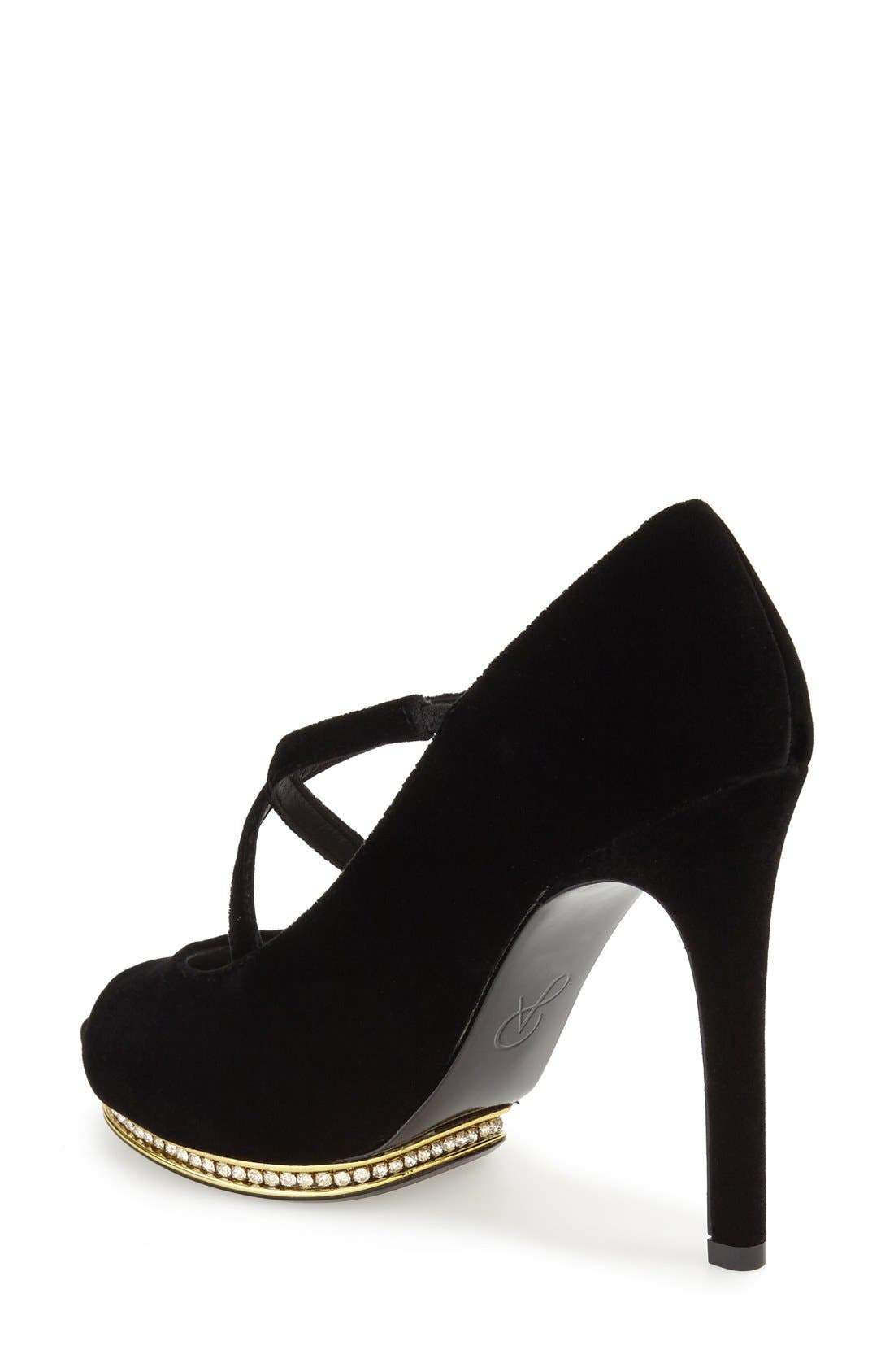 Adrianna Papell 'Golda' Peep Toe Crystal Embellished Platform Pump, Alternate, color, 
