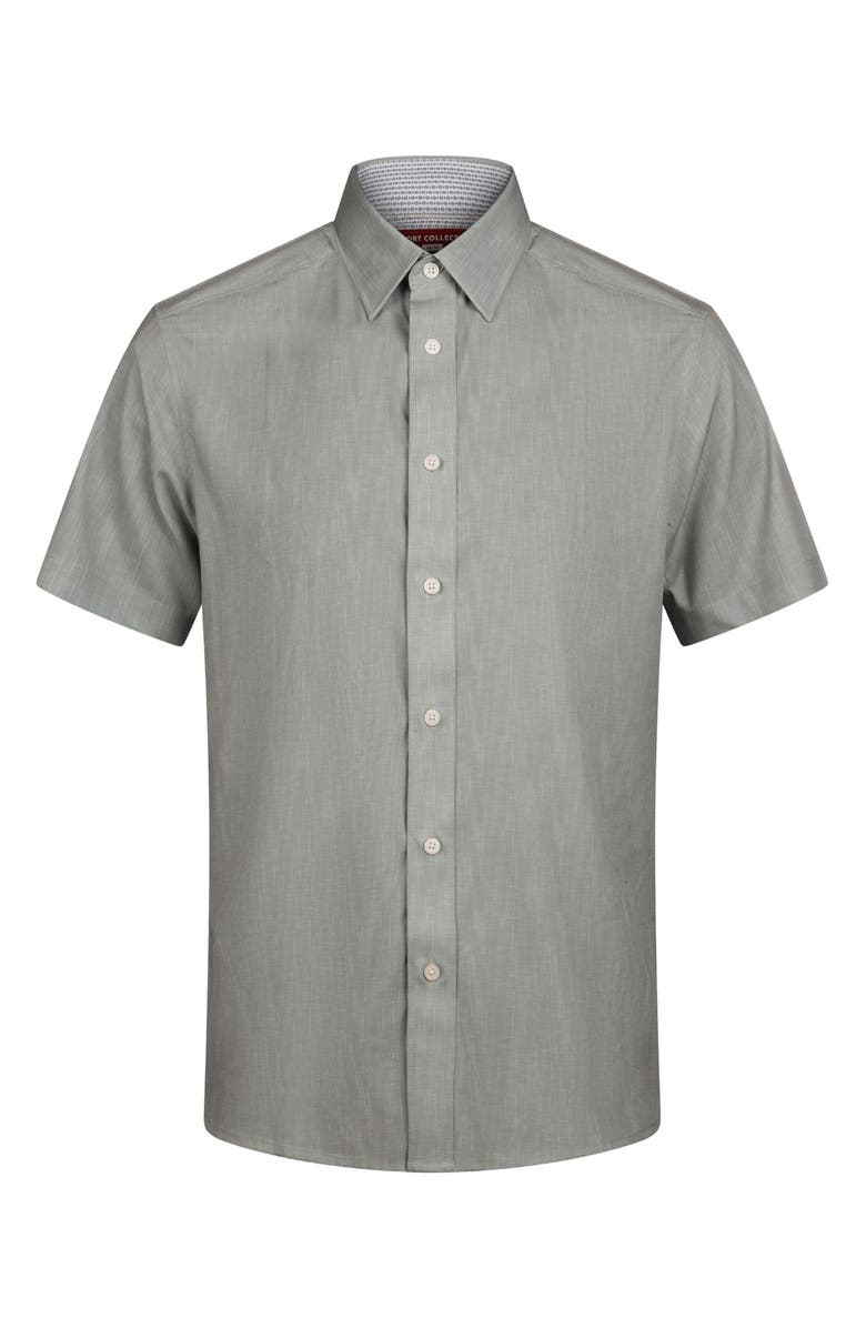 Report Collection Short Sleeve Stretch Button-Up Shirt, Alternate, color, Sage