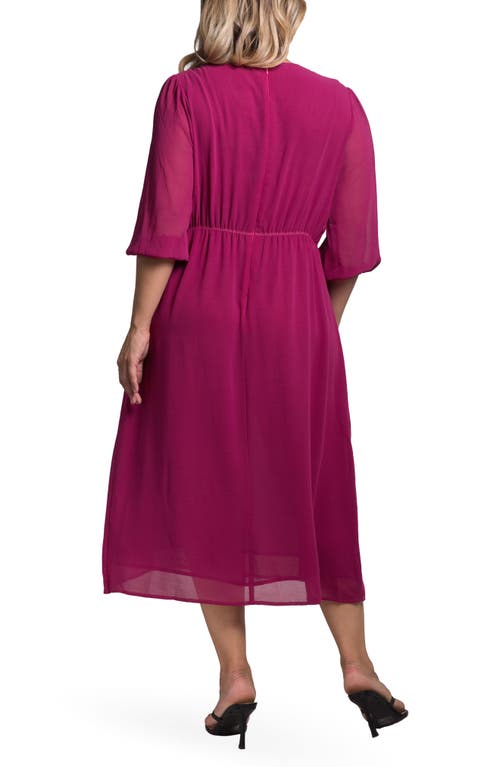STANDARDS & PRACTICES STANDARDS & PRACTICES KENNA TIE FRONT CHIFFON MIDI DRESS 