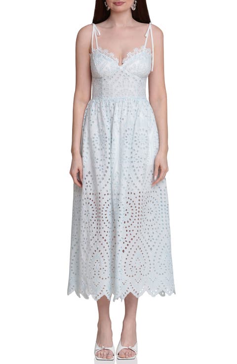 Broderie Anglaise Cotton Midi Dress