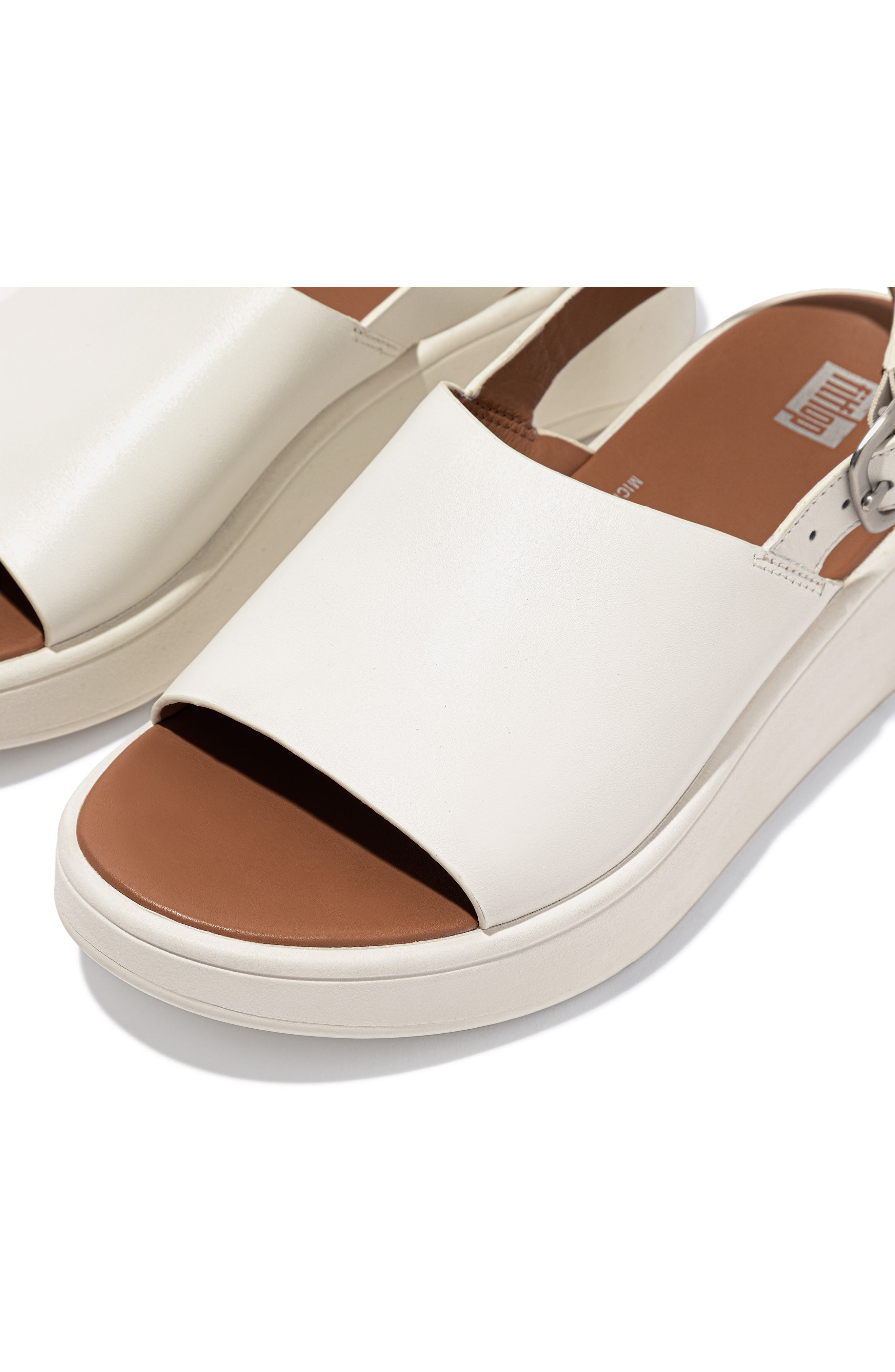 FitFlop F-Mode Flatform Slingback Sandal, Alternate, color, Cream