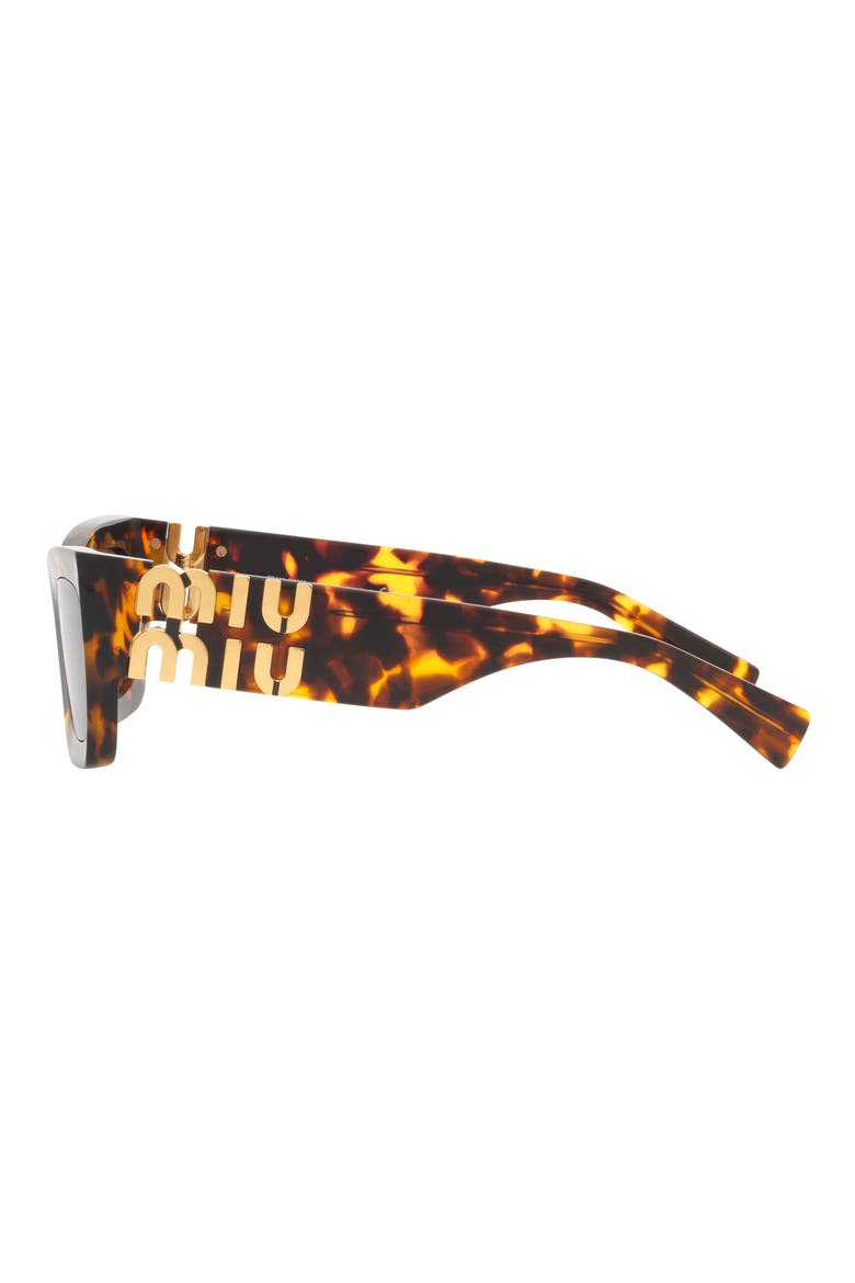 53mm Rectangular Sunglasses, Alternate, color, HONEY HAVANA / DARK BROWN