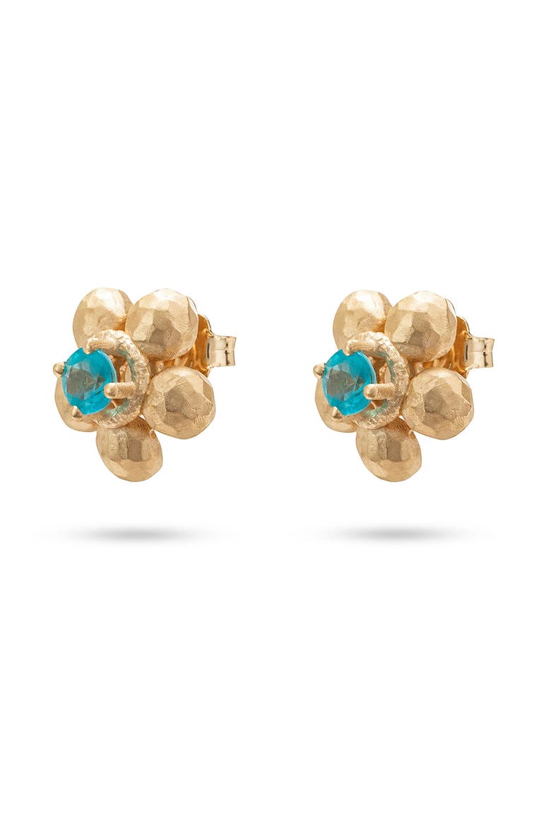 Flore Earrings Apatite, Alternate, color, Gold/Blue Apatite