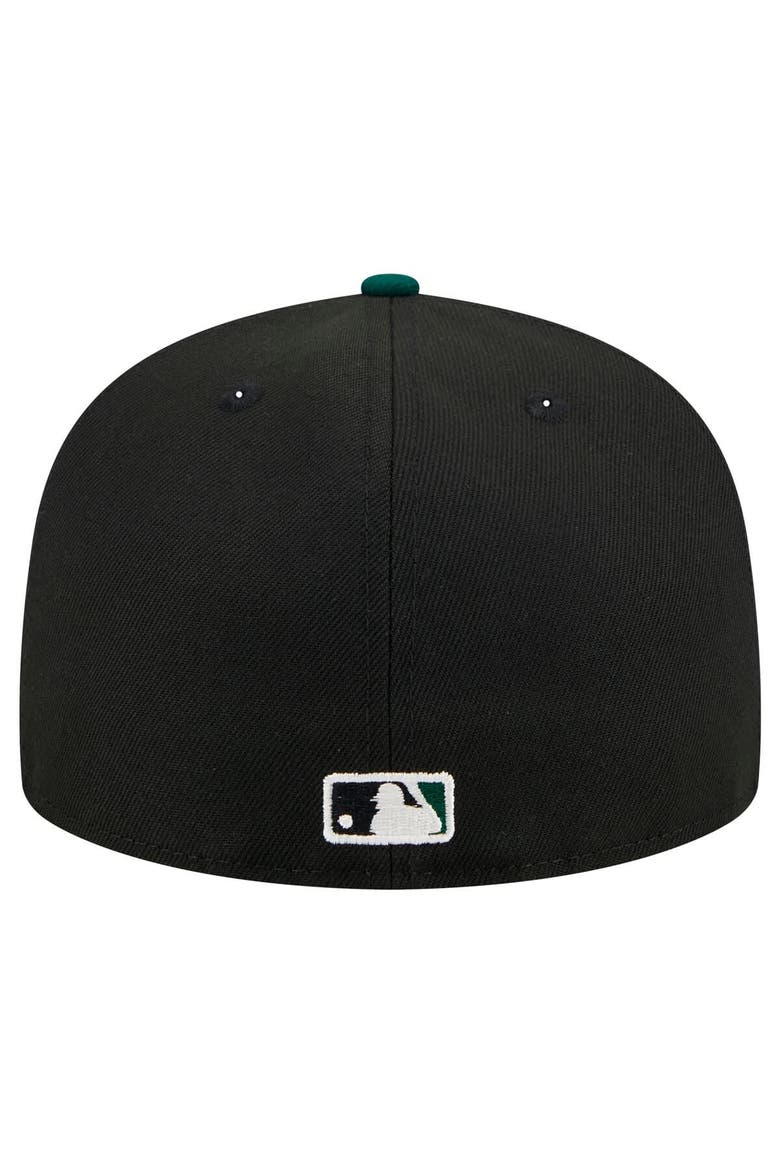 Men's New Era Black Athletics Shadow Stitch 59FIFTY Fitted Hat, Alternate, color, Black
