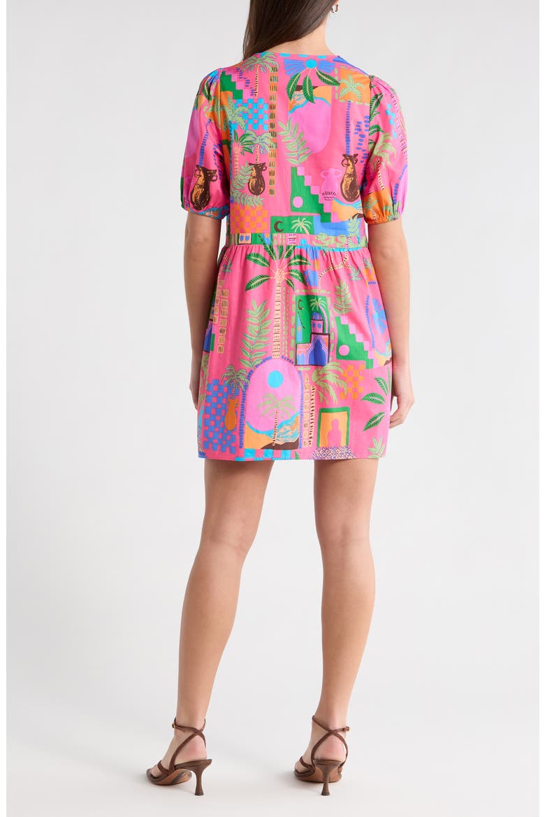 Lanus City Jerome Cotton Babydoll Dress, Alternate, color, FUCHSIA-MULTI