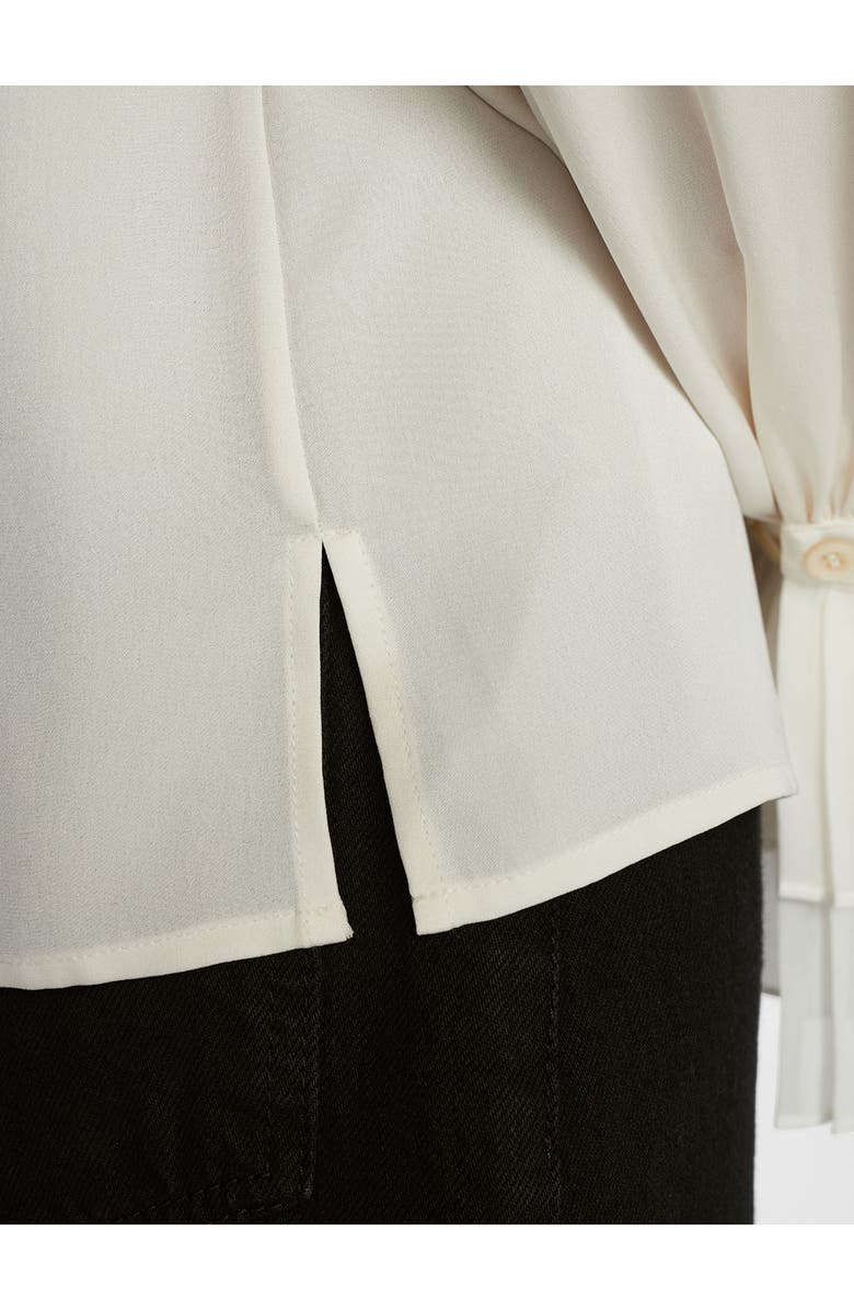 FRAME Pleated Long Sleeve Silk Blouse, Alternate, color, 
