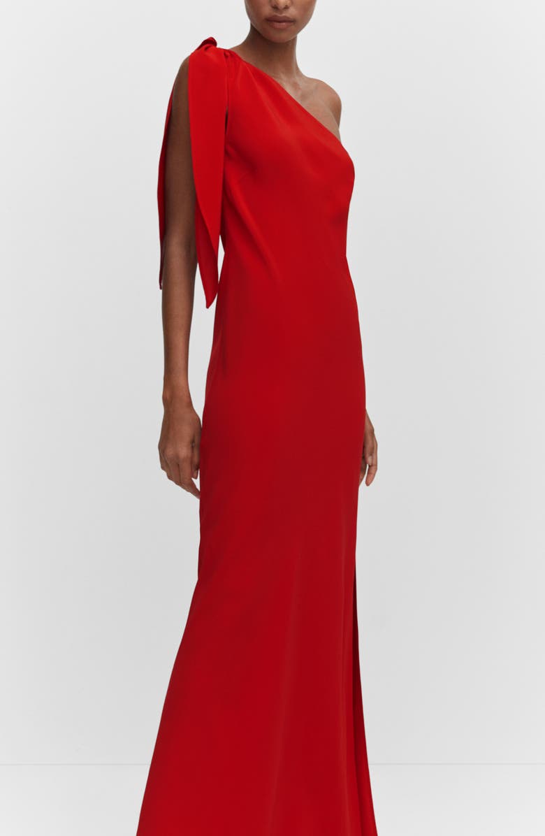 MANGO Asymmetric One-Shoulder Gown, Alternate, color, 