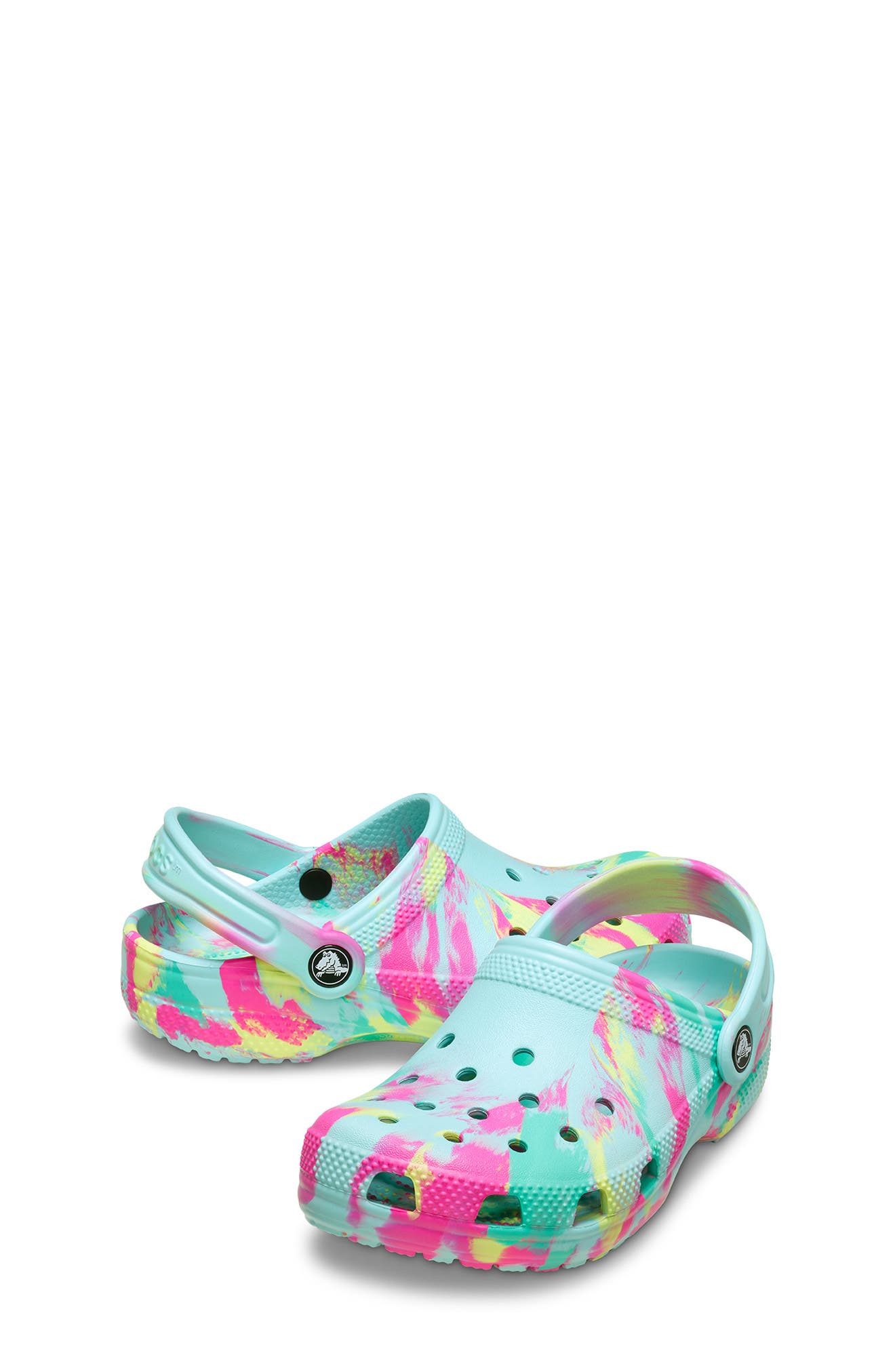 CROCS Kids' Classic Marbled Clog, Alternate, color, Aquamarine Multi