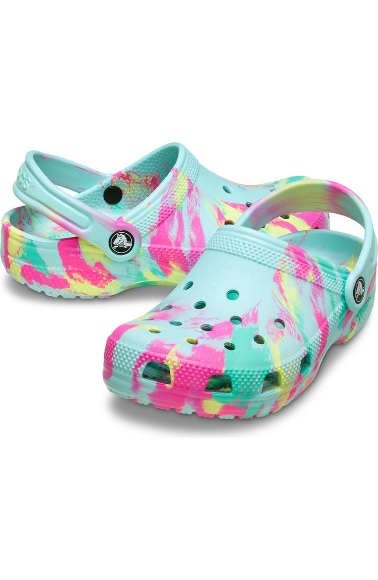 CROCS Kids' Classic Marbled Clog, Alternate, color, Aquamarine Multi