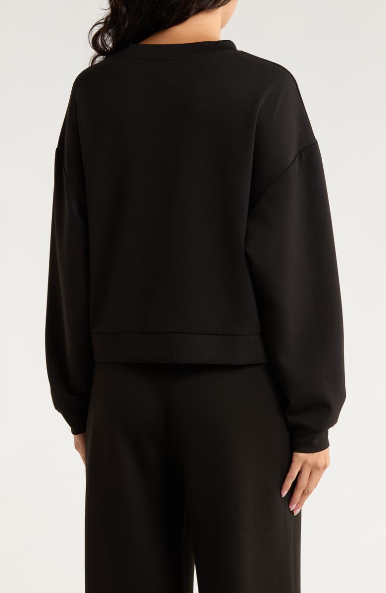 X by Gottex Scuba Knit Activewear Sweatshirt, Alternate, color, Black