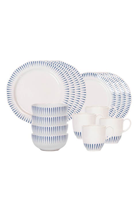 Sitio Stripe 16-Piece Dinnerware Set
