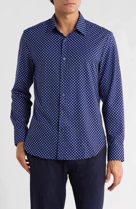 CONSTRUCT Slim Fit Abstract Dot 4-Way Stretch Button-Up Shirt