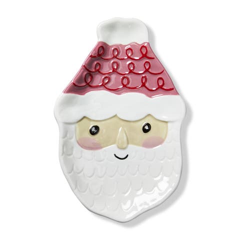 Santa Tidbit Plate - Colorful Ceramic Christmas Plates