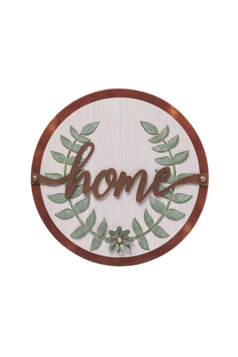 18.25 Inch Bronze Spring Home Layered Wall Decor Metal Sign Panels for Spring Decor, Main, color, Brown