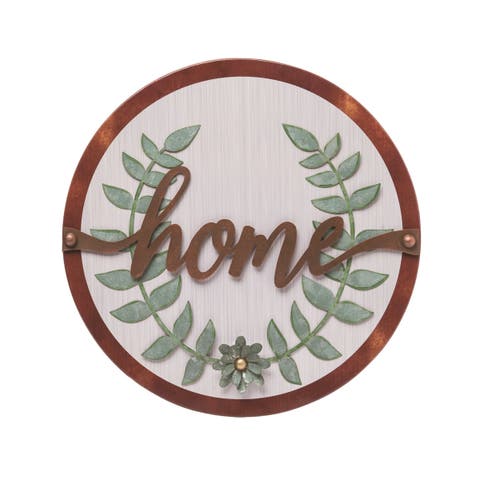 18.25 Inch Bronze Spring Home Layered Wall Decor Metal Sign Panels for Spring Decor