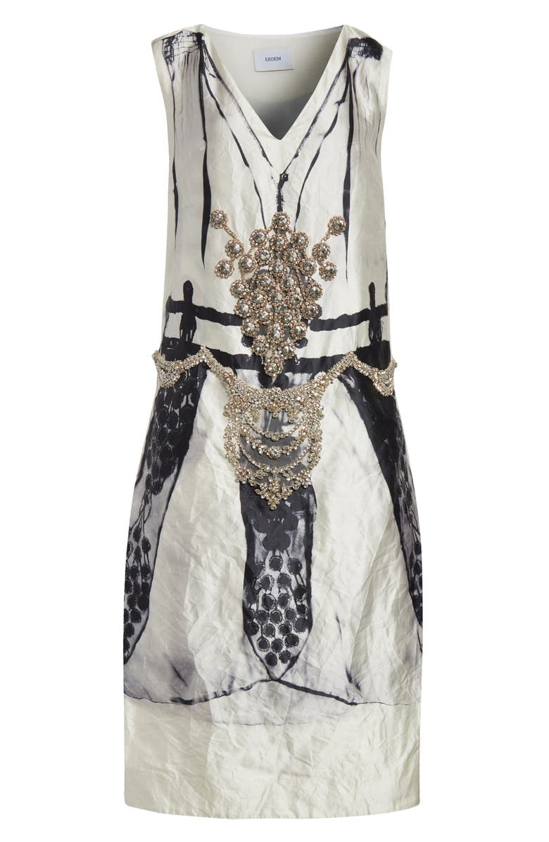 Erdem Rumpled Satin Midi Cocktail Dress, Alternate, color,