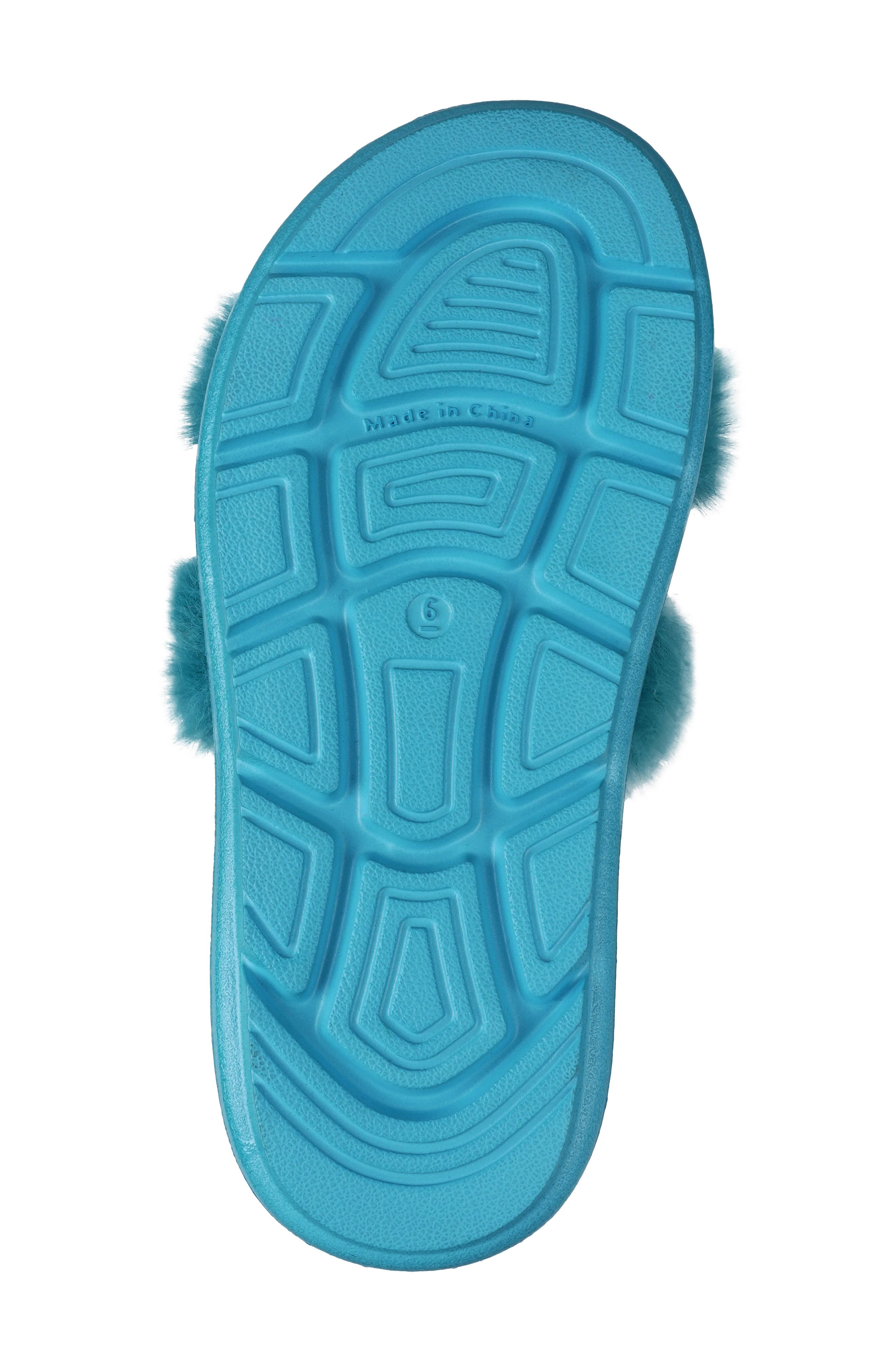 Fab Faux Fur Platform Sandal, Alternate, color, BLUE