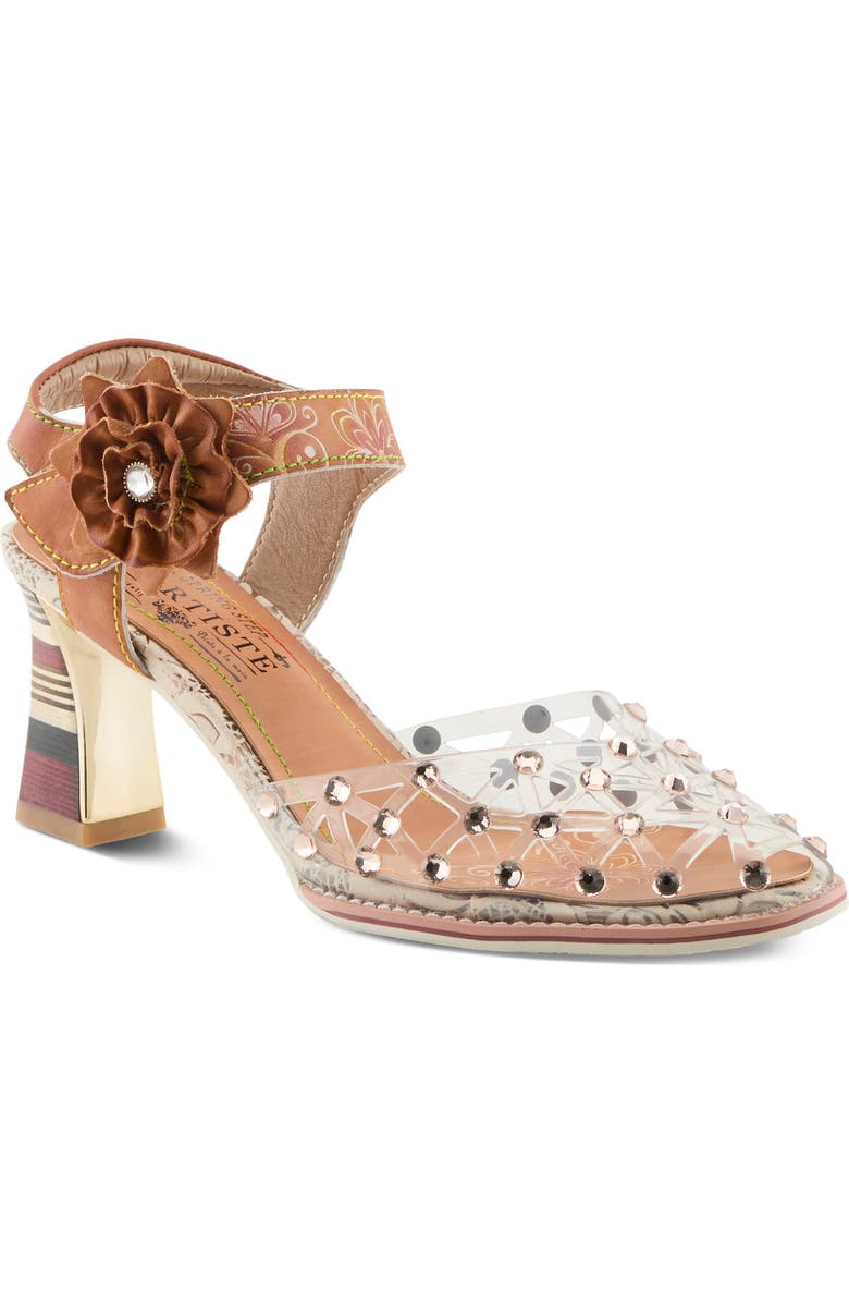 L'Artiste by Spring Step Sassylady Ankle Strap Sandal, Main, color, Camel Multi