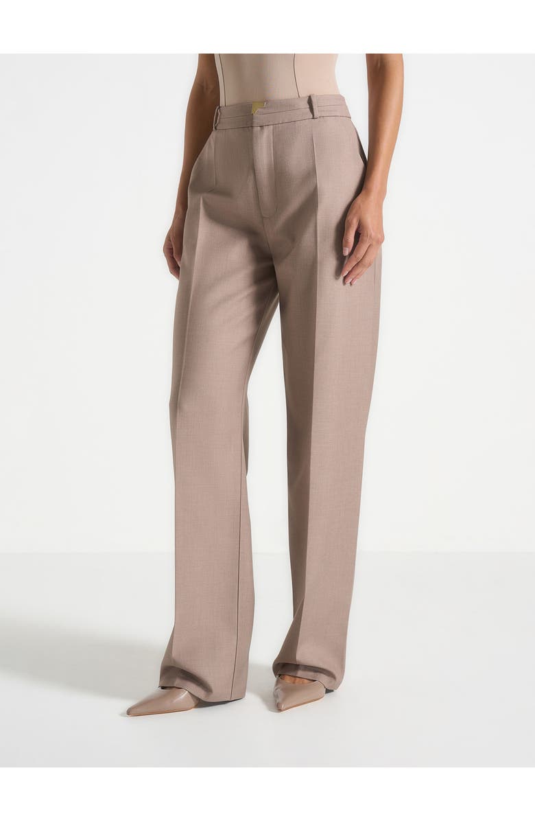 Manière De Voir Doria Tailored Trousers With Waistband Detail, Alternate, color, Taupe
