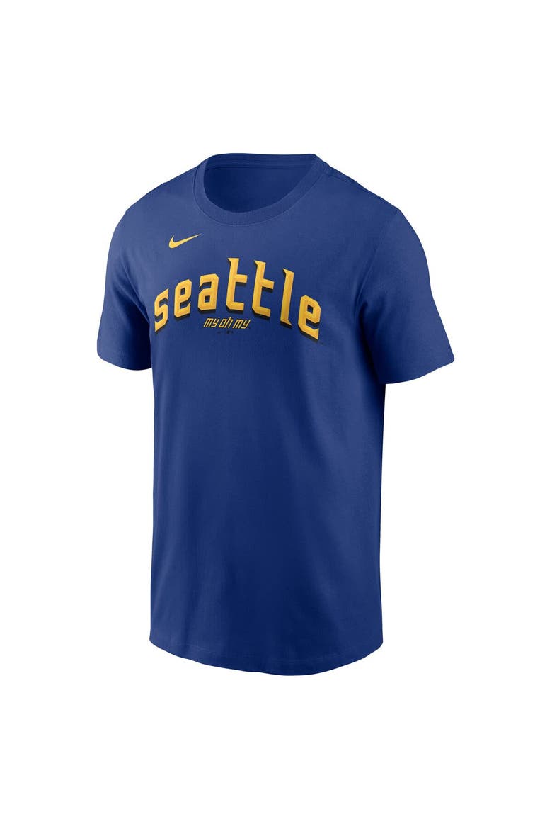Men's Nike Cal Raleigh Royal Seattle Mariners City Connect Name & Number T-Shirt, Alternate, color, Royal